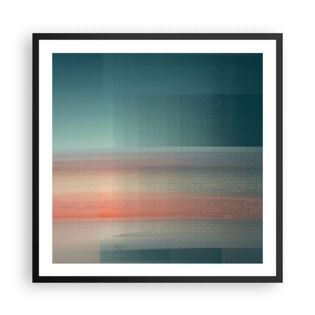 Poster in einem schwarzem Rahmen - Abstraktion: Lichtwellen - 60x60 cm
