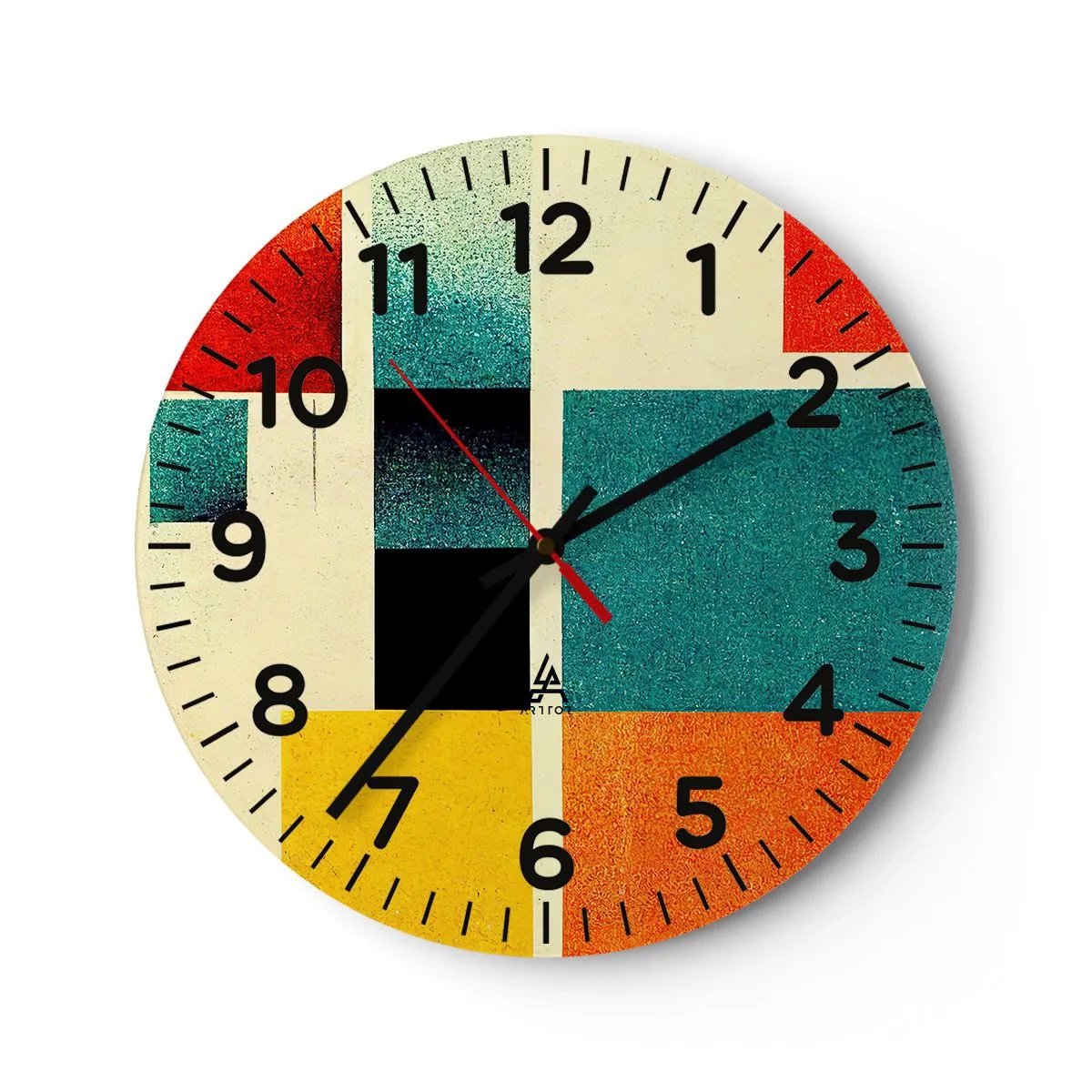 Wanduhr - Glasuhr - Geometrische Abstraktion – gute Energie - 30x30 cm