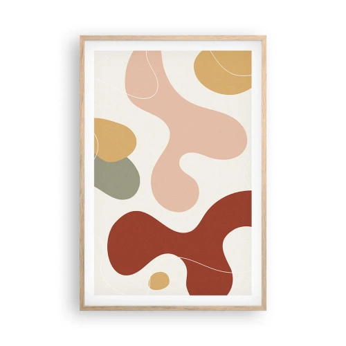 Poster in einem Rahmen aus heller Eiche - Kringel oder Schnörkel? - 61x91 cm