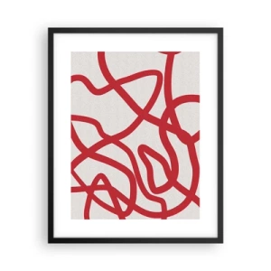 Poster in einem schwarzem Rahmen - Rot auf Weiß - 40x50 cm