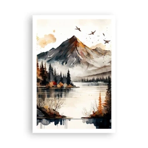 Poster - Goldener Herbst in den Bergen - 70x100 cm