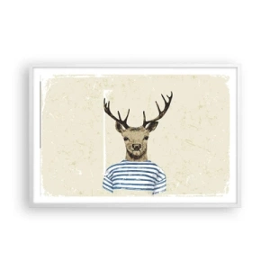 Poster in einem weißen Rahmen - Weil ich gestreifte T-Shirts mag! - 91x61 cm