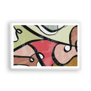 Poster in einem weißen Rahmen - Pirouetten unter Farben - 91x61 cm