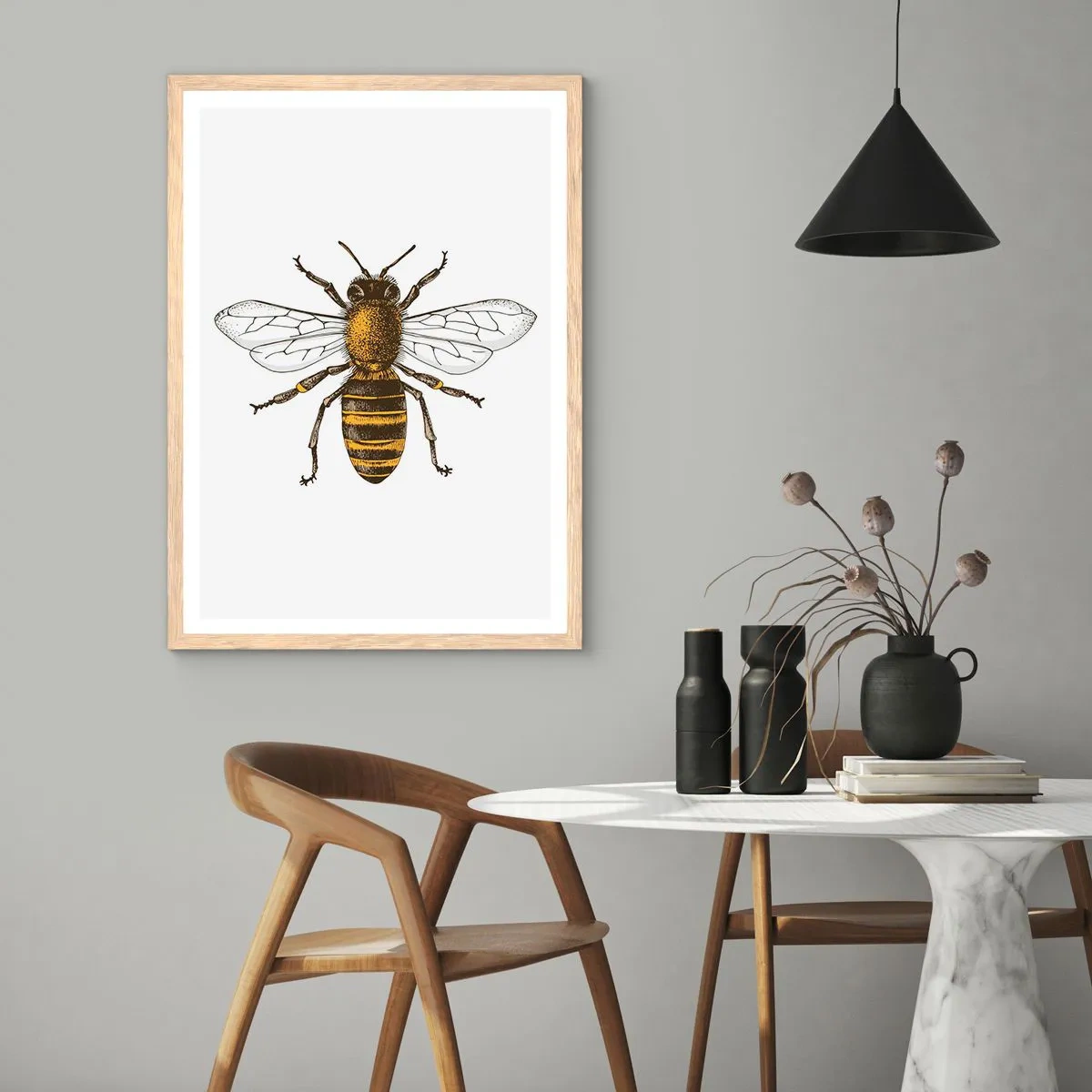 Poster in einem Rahmen aus heller Eiche - Schön und gut - 70x100 cm