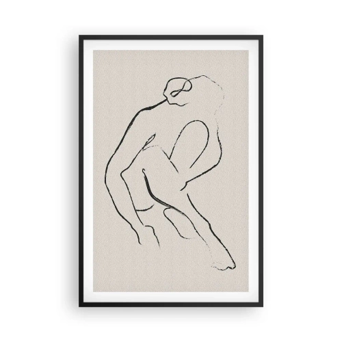 Poster in einem schwarzem Rahmen - Intime Skizze - 61x91 cm