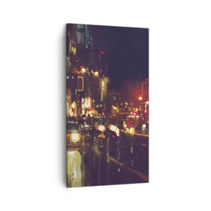 Bild auf Leinwand - Leinwandbild - Eingetaucht in die Lichter der Nacht - 45x80 cm
