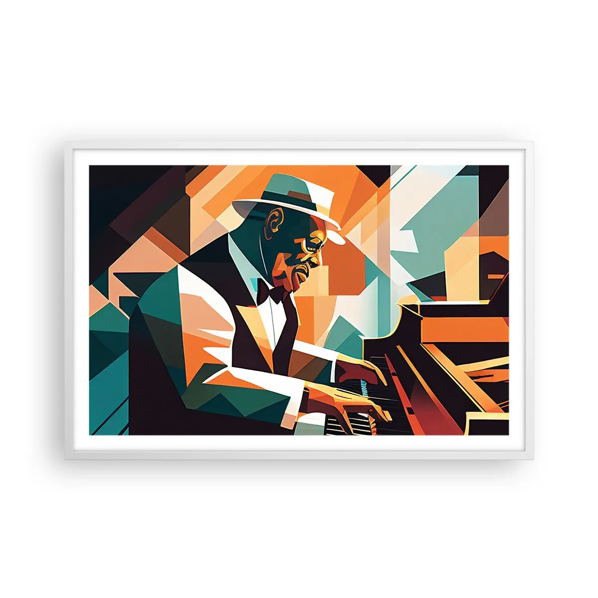 Poster in einem weißen Rahmen - Alles vom Jazz - 91x61 cm