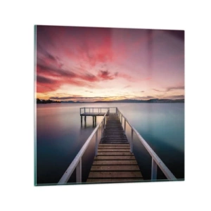 Glasbild - Bild auf glas - Die sanfte Flamme des Abends - 30x30 cm