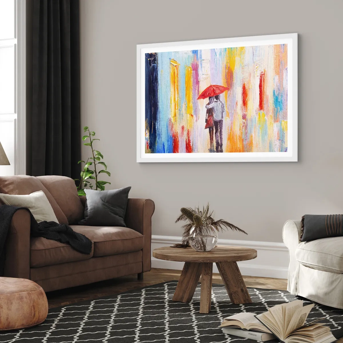 Poster in einem weißen Rahmen - Lass es weiter regnen - 50x40 cm