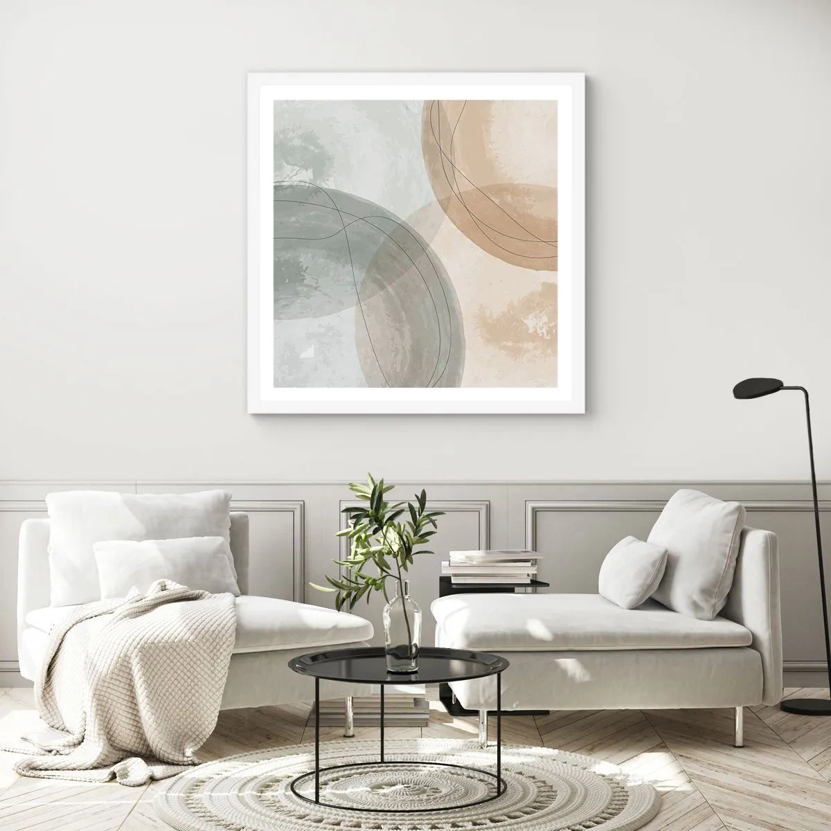 Poster in einem weißen Rahmen - Welten durchdringen - 60x60 cm