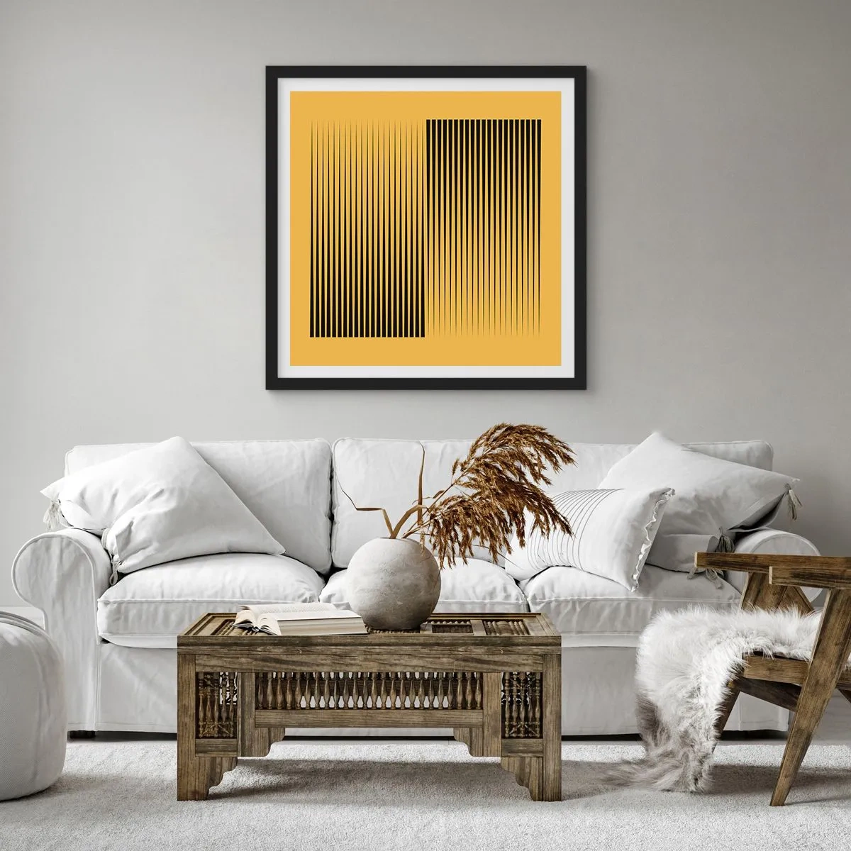 Poster in einem schwarzem Rahmen - Quadratur der Gegensätze - 60x60 cm