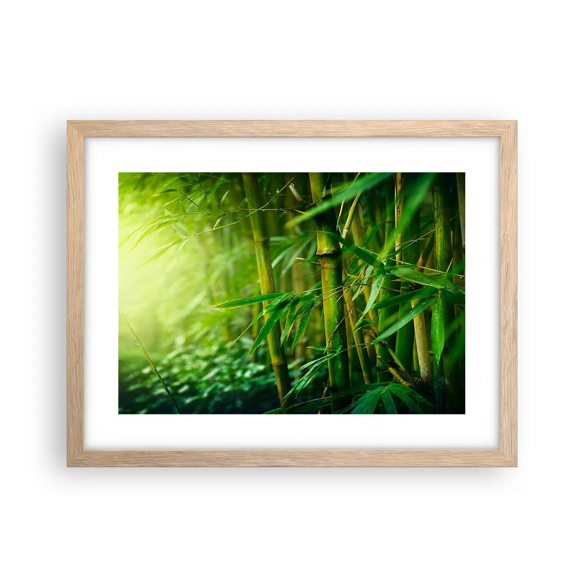 Poster in einem Rahmen aus heller Eiche - Lerne Grün selbst kennen - 40x30 cm