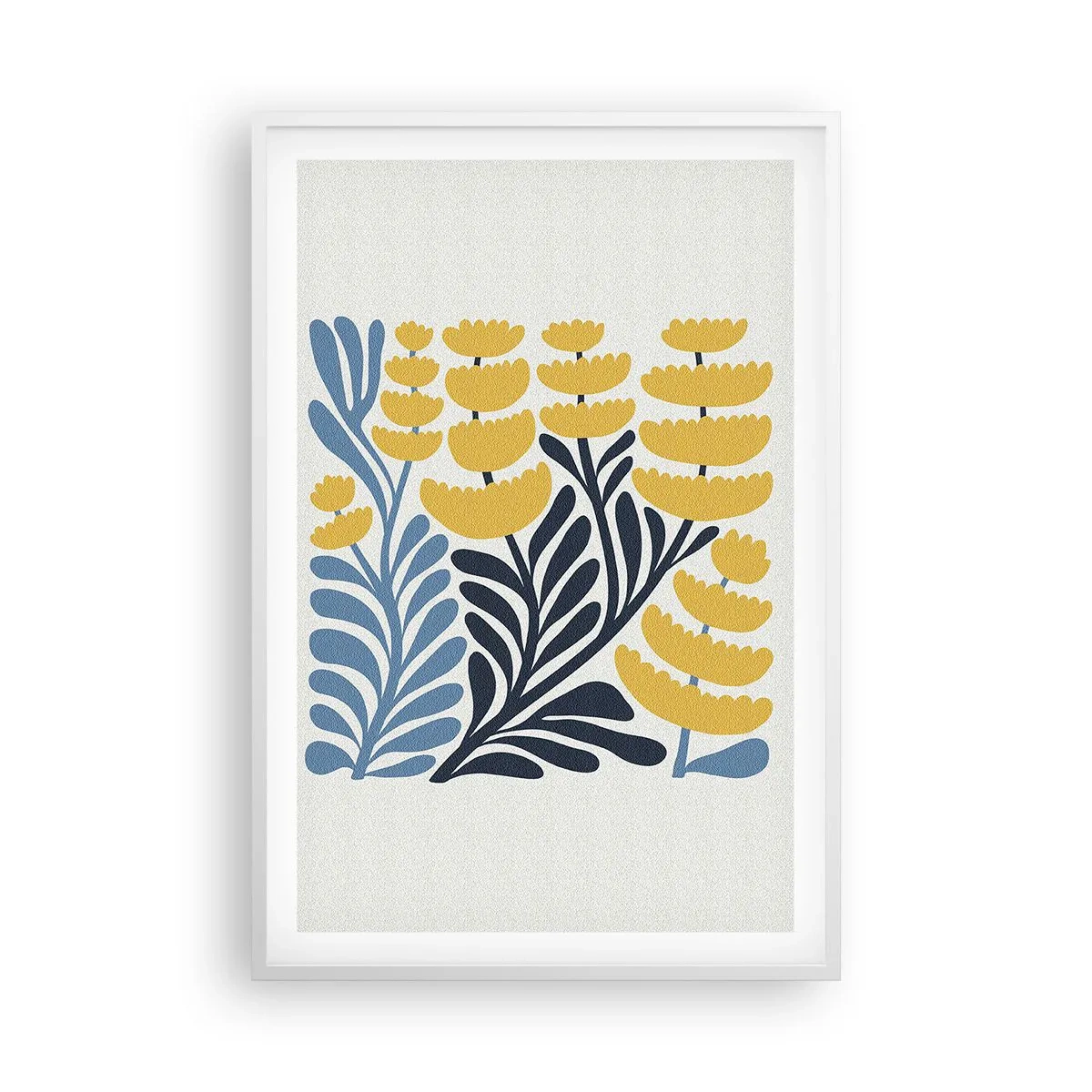 Poster in einem weißen Rahmen - Sonniges Blumenbeet - 61x91 cm