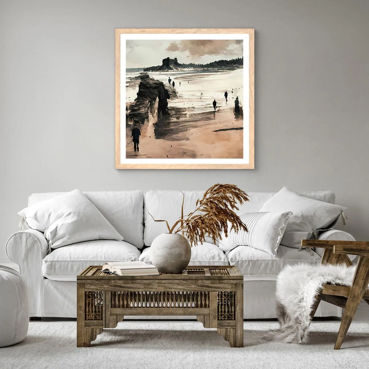 Poster in einem Rahmen aus heller Eiche - Einberufen - 40x40 cm