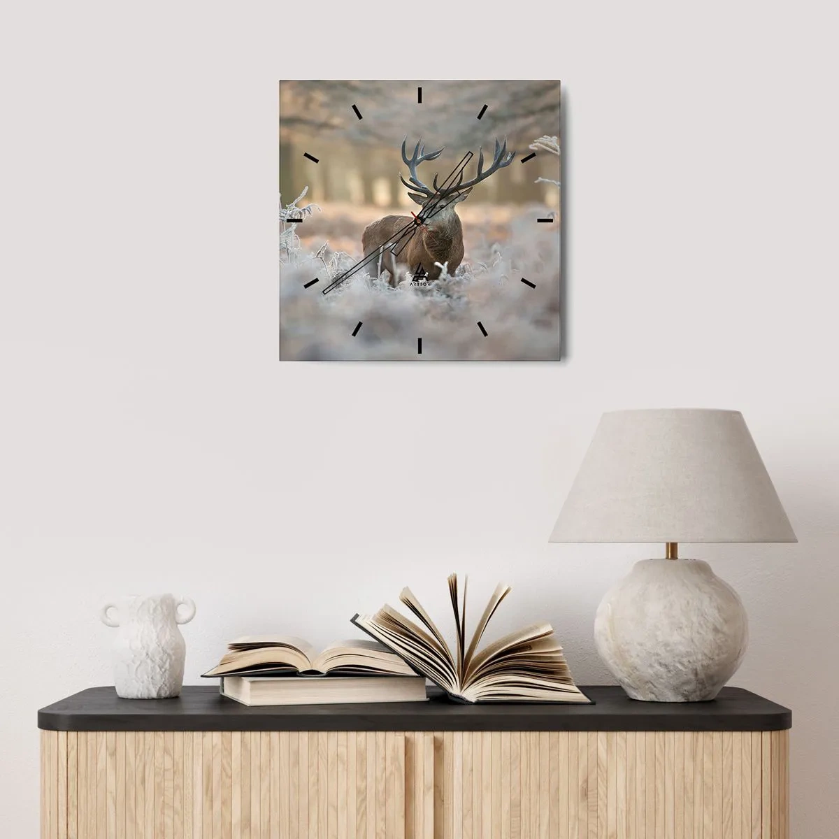 Wanduhr - Glasuhr - Ein flotter Morgen - 40x40 cm