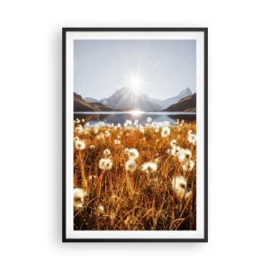Poster in einem schwarzem Rahmen - Steinhärte, Grasweichheit - 61x91 cm