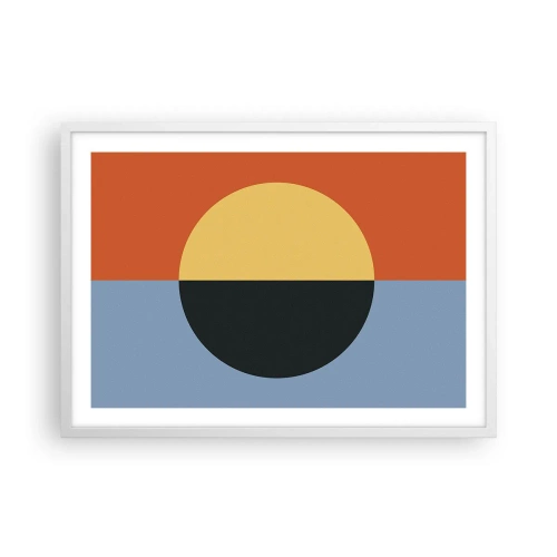 Poster in einem weißen Rahmen - Eine Komposition aus Wärme und Kühle - 70x50 cm