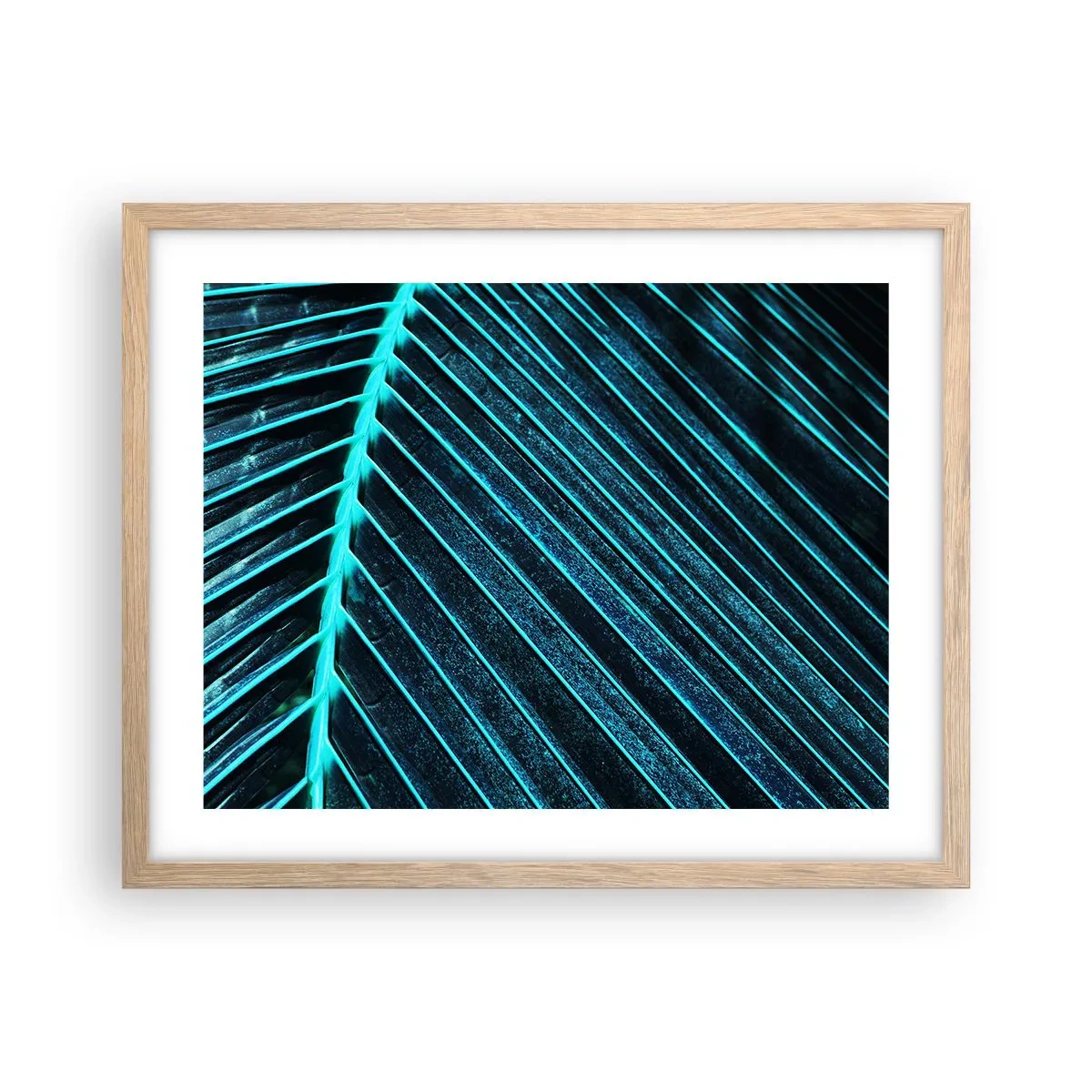 Poster in einem Rahmen aus heller Eiche - Grüne Textur - 50x40 cm