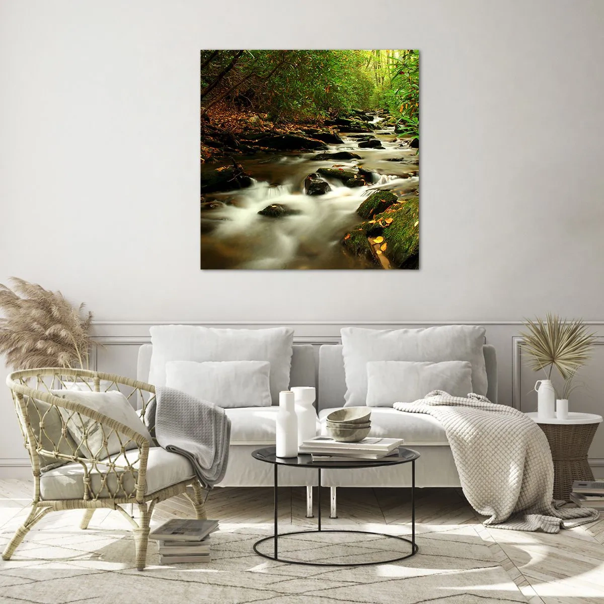 Glasbild - Bild auf glas - Wie flüssiges Silber - 70x70 cm