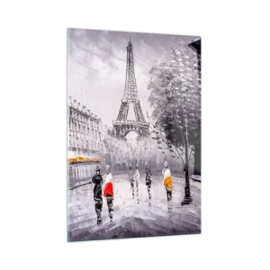 Glasbild - Bild auf glas - Ein Pariser Spaziergang - 50x70cm - Pariser Spaziergang - Moderne Wanddekoration für Wohnzimmer und Schlafzimmer ARTTOR