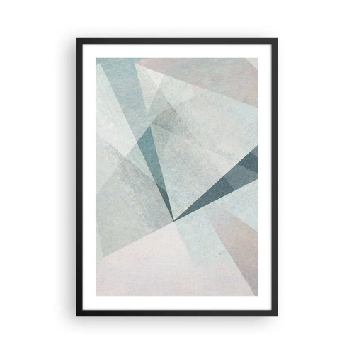 Poster in einem schwarzem Rahmen - Geometrische Formen in Pastelltönen - 50x70cm - Einfach aber dynamisch - Moderne Wanddekoration für Wohnzimmer und Schlafzimmer ARTTOR