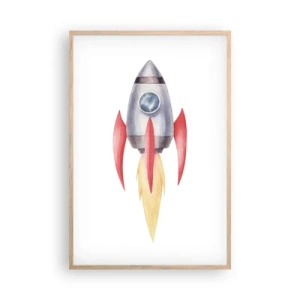 Poster in einem Rahmen aus heller Eiche - Höher, schneller, weiter - 61x91 cm