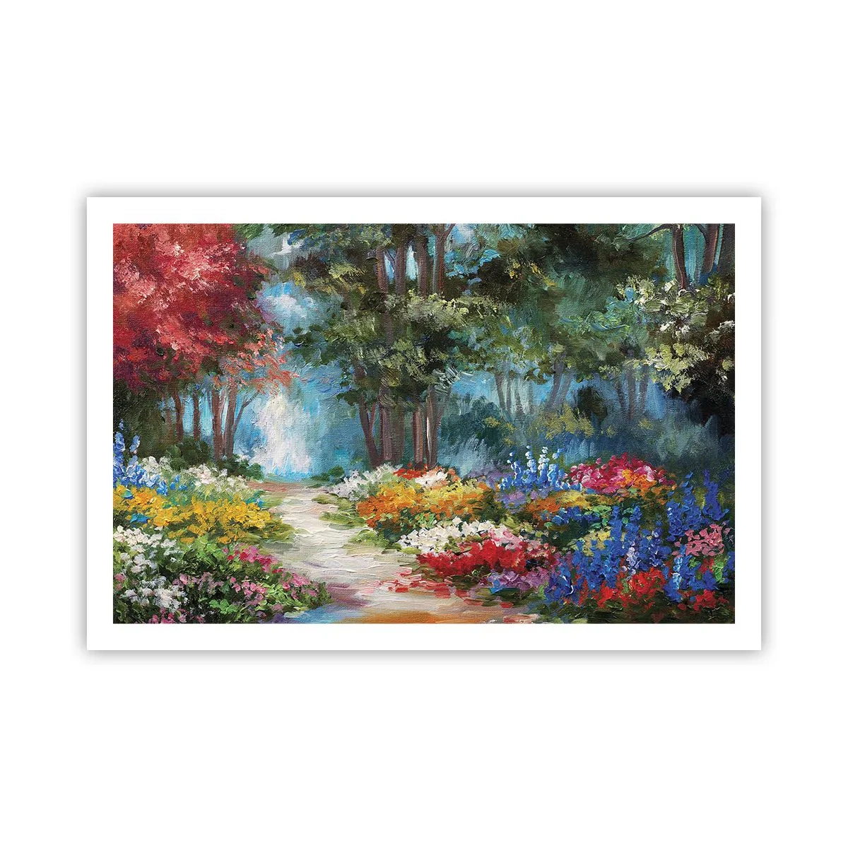 Poster - Waldgarten, Blumenwald - 91x61 cm