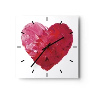 Wanduhr - Glasuhr - Alles was du brauchst ist Liebe - 40x40 cm
