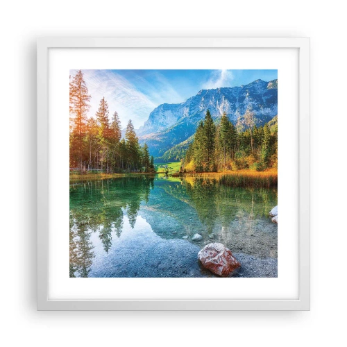 Poster in einem weißen Rahmen - Die Sanftheit des Herbstes - 40x40 cm