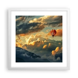 Poster in einem weißen Rahmen - Ich fliege, weil ich es will - 40x40 cm
