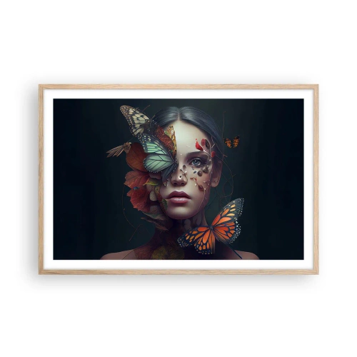 Poster in einem Rahmen aus heller Eiche - Wunderbare Metamorphose - 91x61 cm