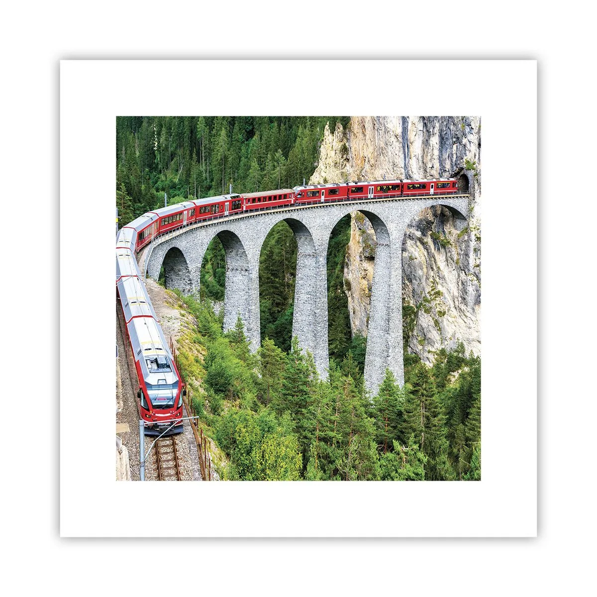 Poster - Eisenbahn für Bergblick - 30x30 cm