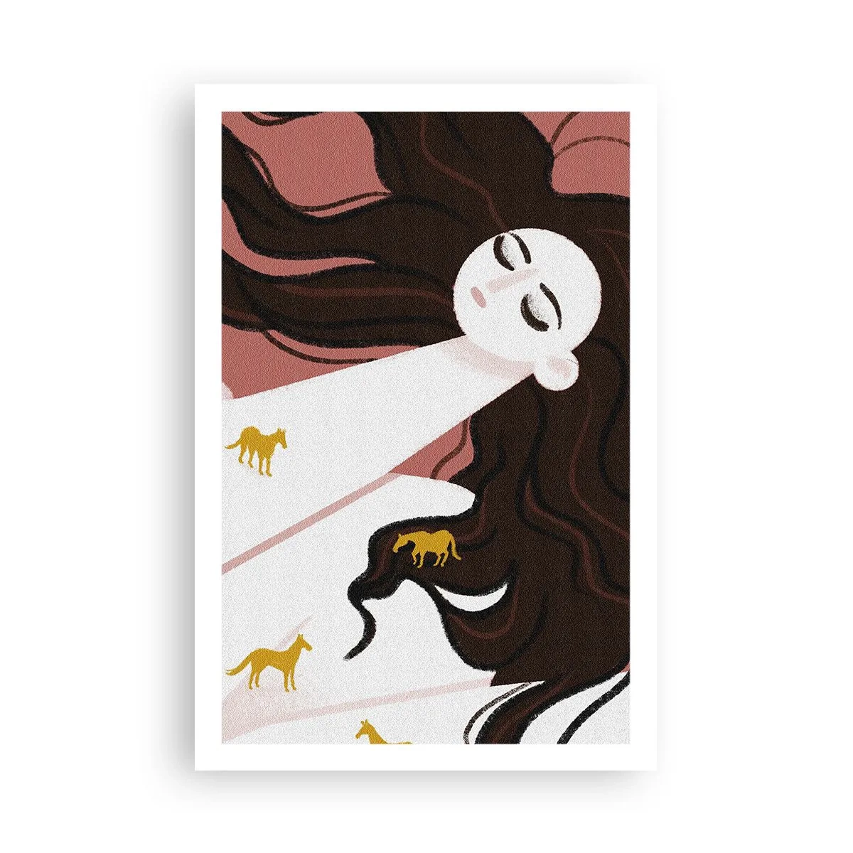 Poster - Traum von einem goldenen Pferd - 61x91 cm