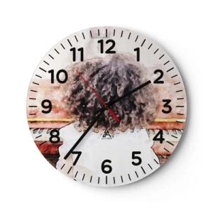 Wanduhr - Glasuhr - In der neuen Welt - 30x30 cm