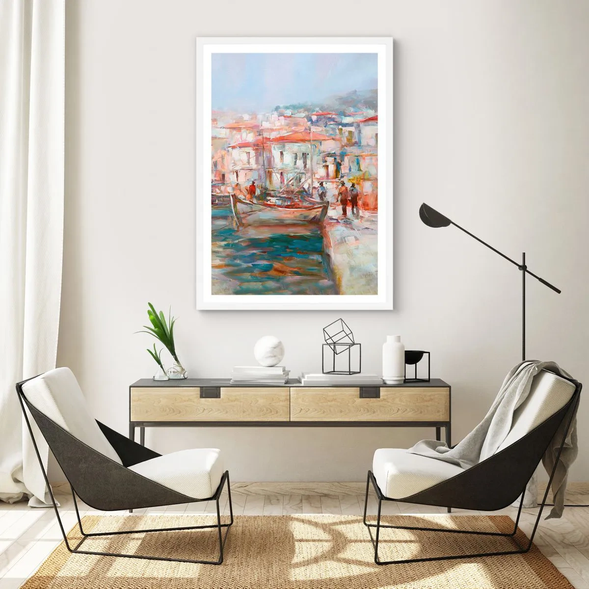 Poster in einem weißen Rahmen - Pastell-Sommerferien - 50x70 cm