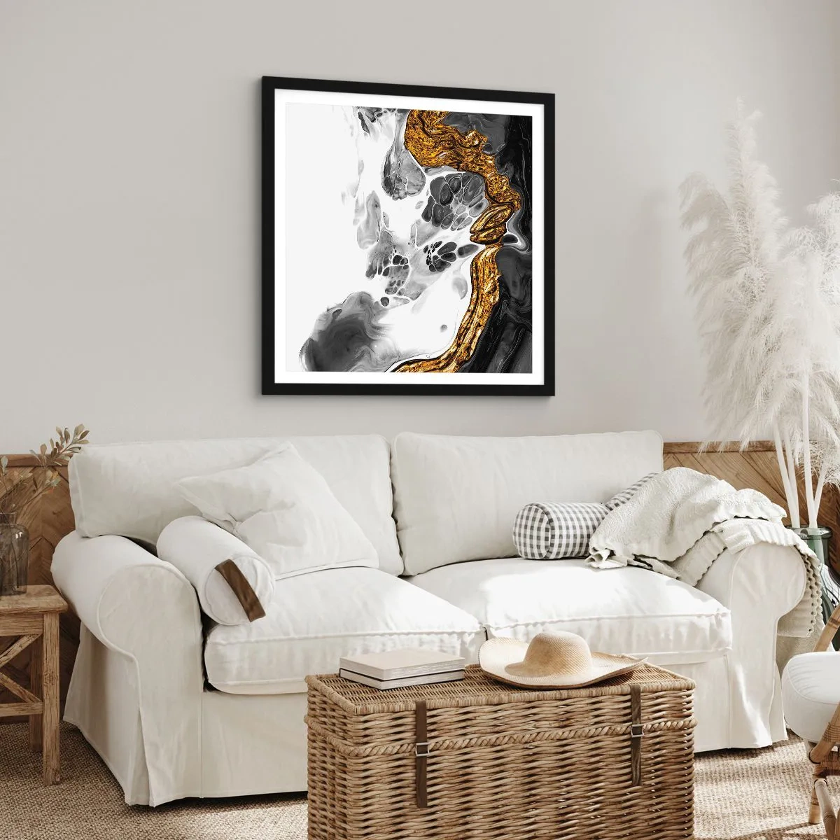 Poster in einem schwarzem Rahmen - Organische Komposition - 30x30 cm
