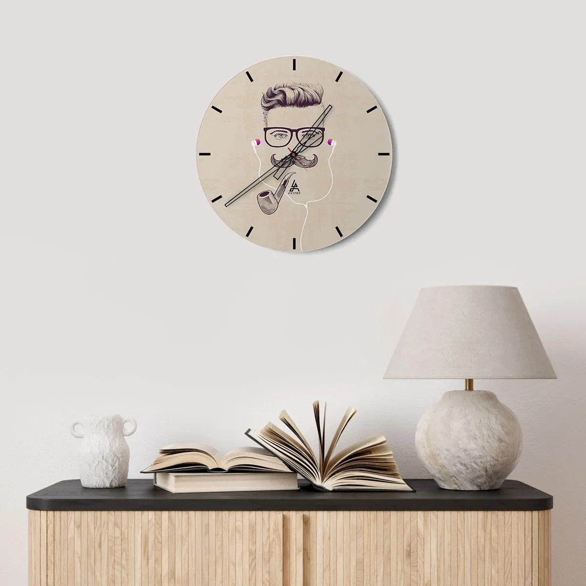 Wanduhr - Glasuhr - Ein echter Mann? - 30x30 cm