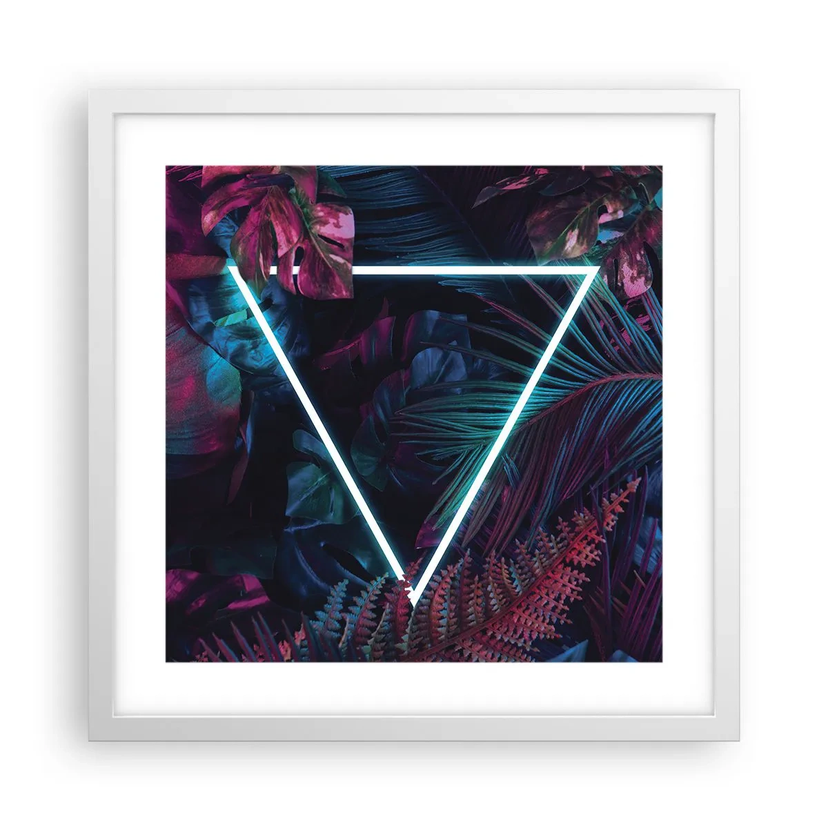 Poster in einem weißen Rahmen - Garten im Disco-Stil - 40x40 cm