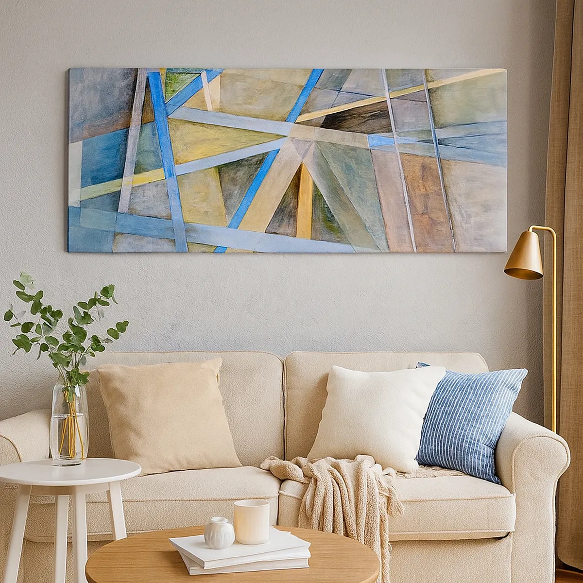 Bild auf Leinwand - Leinwandbild - Gerade oder diagonal? - 30x30 cm