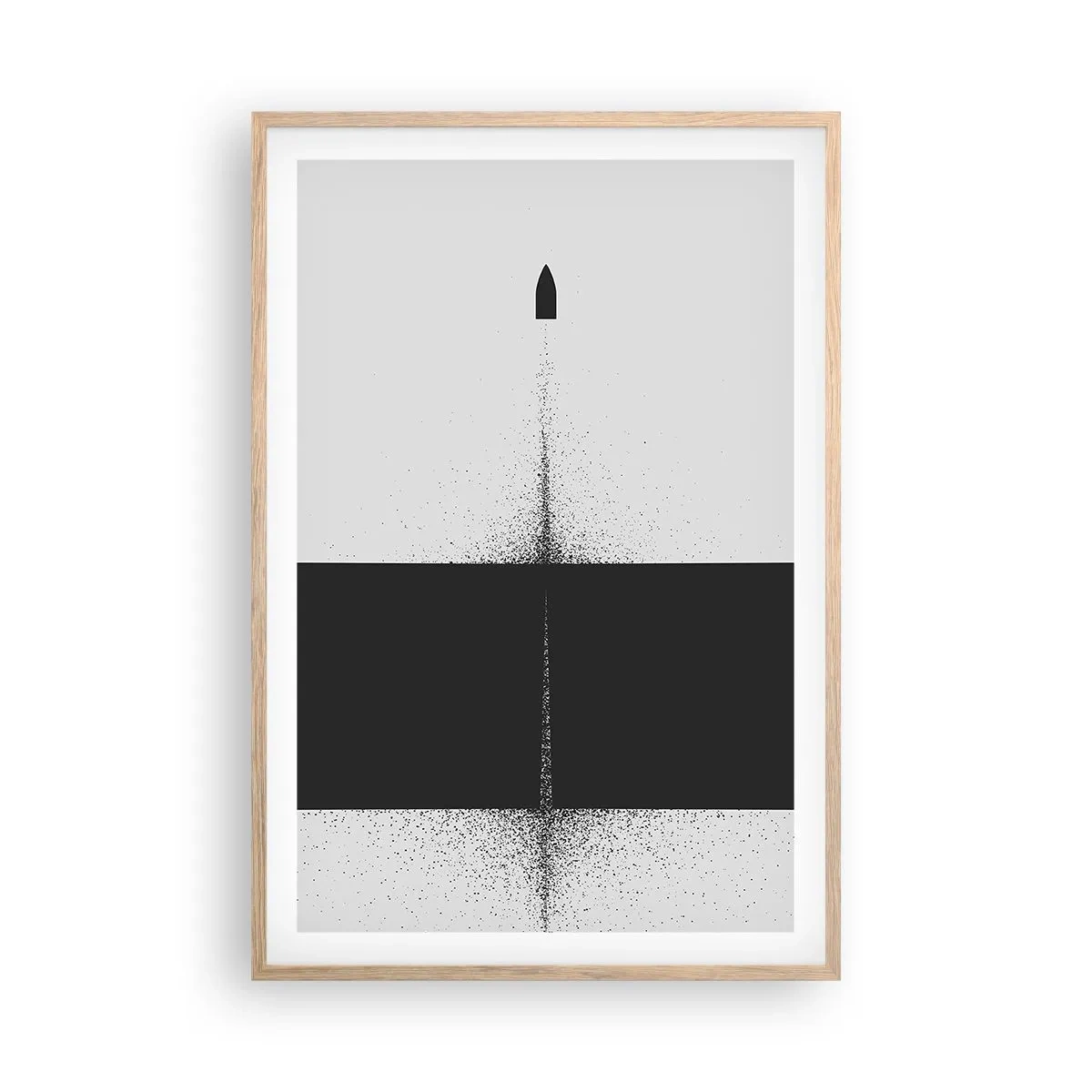 Poster in einem Rahmen aus heller Eiche - Direkt zum Ziel - 61x91 cm