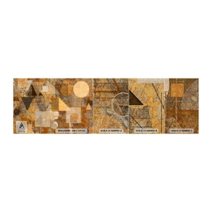 Fototapeten Muster Premium Sand - Eine kubistische Studie aus Bronze - Abstraktion, Stück, Moderne Kunst - 100x30 cm