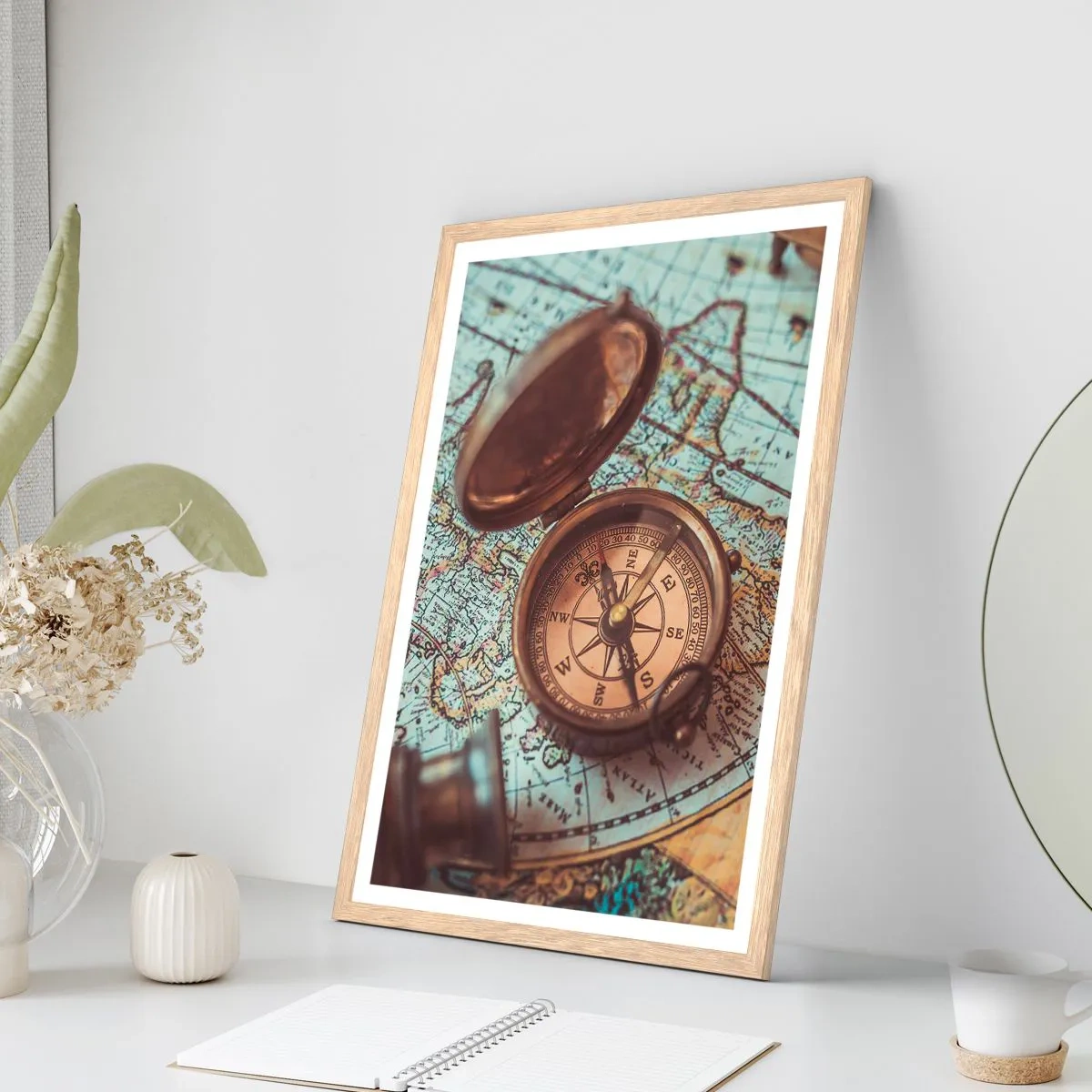 Poster in einem Rahmen aus heller Eiche - Für den Abenteurer - 50x70 cm