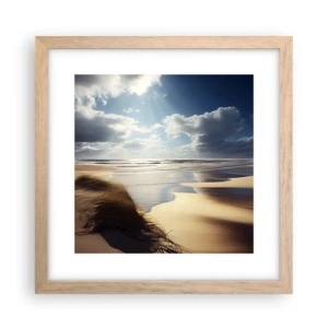 Poster in einem Rahmen aus heller Eiche - Strand, wilder Strand - 30x30 cm