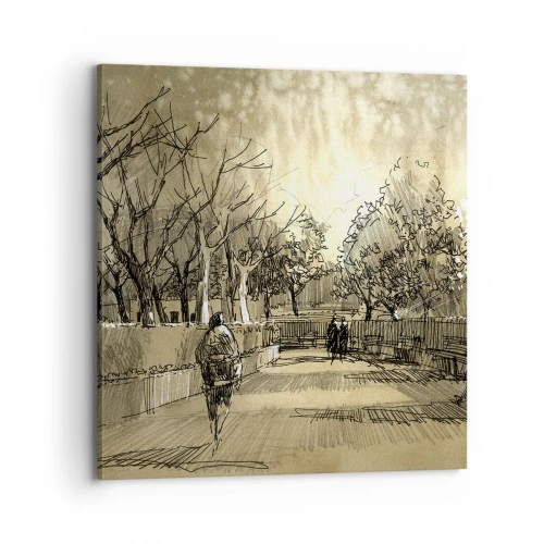 Bild auf Leinwand - Leinwandbild - Ein Moment mit einer Feder angehalten - 70x70 cm