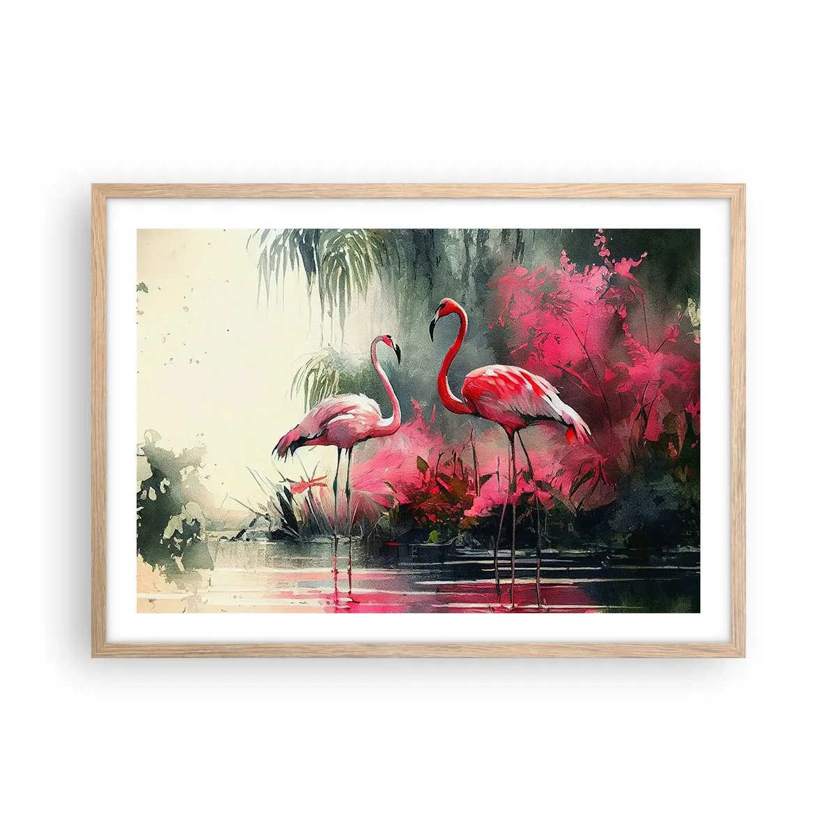 Poster in einem Rahmen aus heller Eiche - Lektion in natürlicher Anmut - 70x50 cm