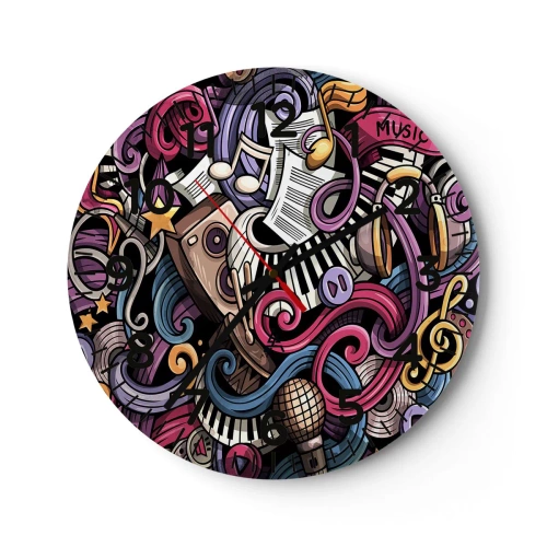 Wanduhr - Glasuhr - Komplizierte Melodie - 30x30 cm