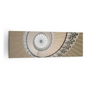 Bild auf Leinwand - Leinwandbild - Wendeltreppe in elegantem geometrischem Ansatz - 160x50cm - Im Inneren der Muschel - Moderne Wanddekoration für Wohnzimmer und Schlafzimmer ARTTOR