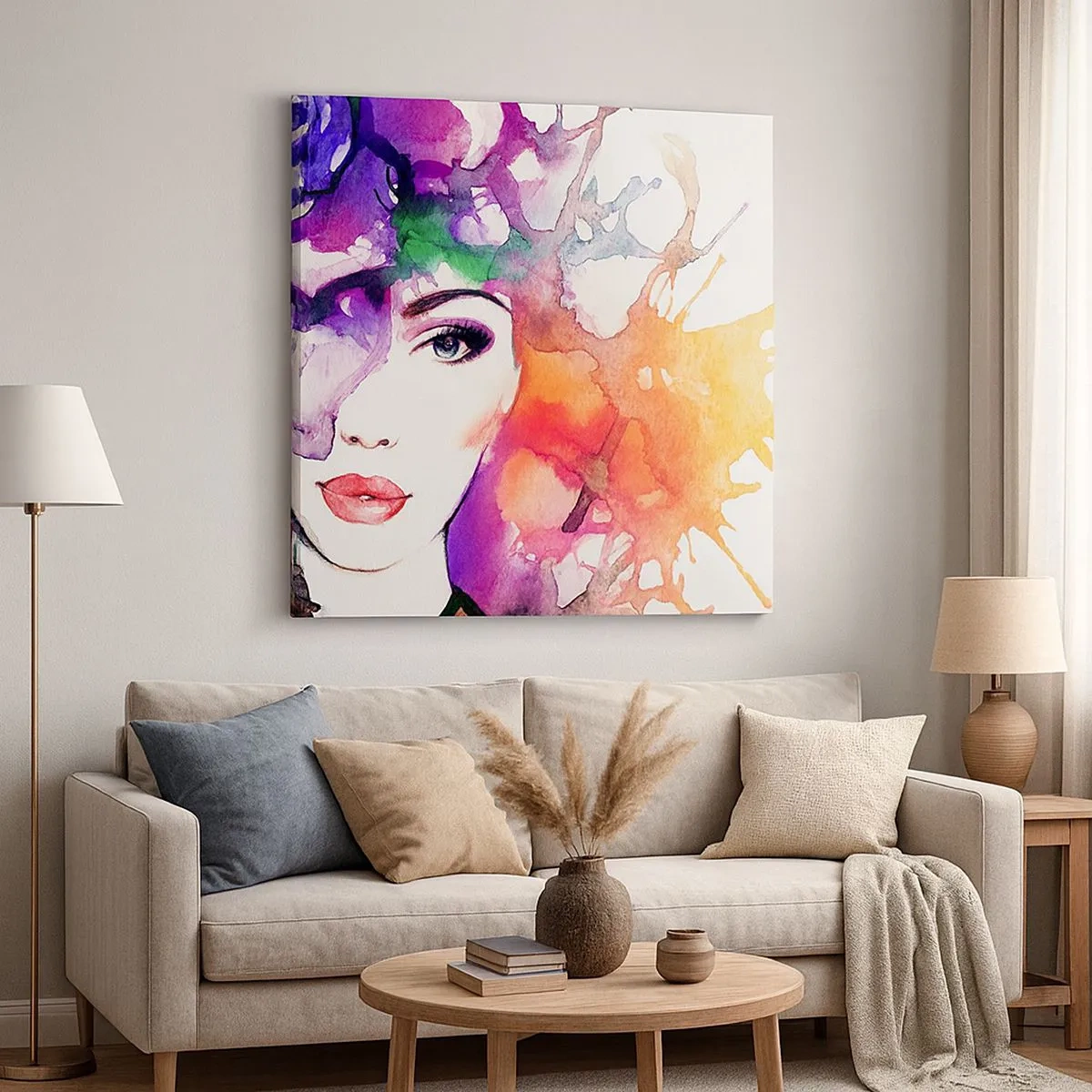 Bild auf Leinwand - Leinwandbild - Mit dem Kopf in den Wolken - 30x30 cm