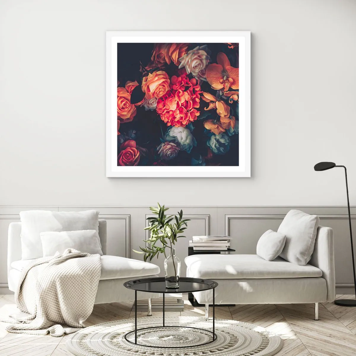 Poster in einem weißen Rahmen - Wie bei den holländischen Meistern - 30x30 cm