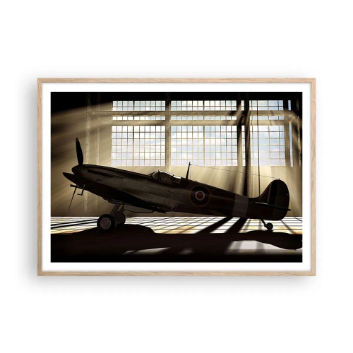 Poster in einem Rahmen aus heller Eiche - Die Ruhe eines Kriegers - 100x70 cm